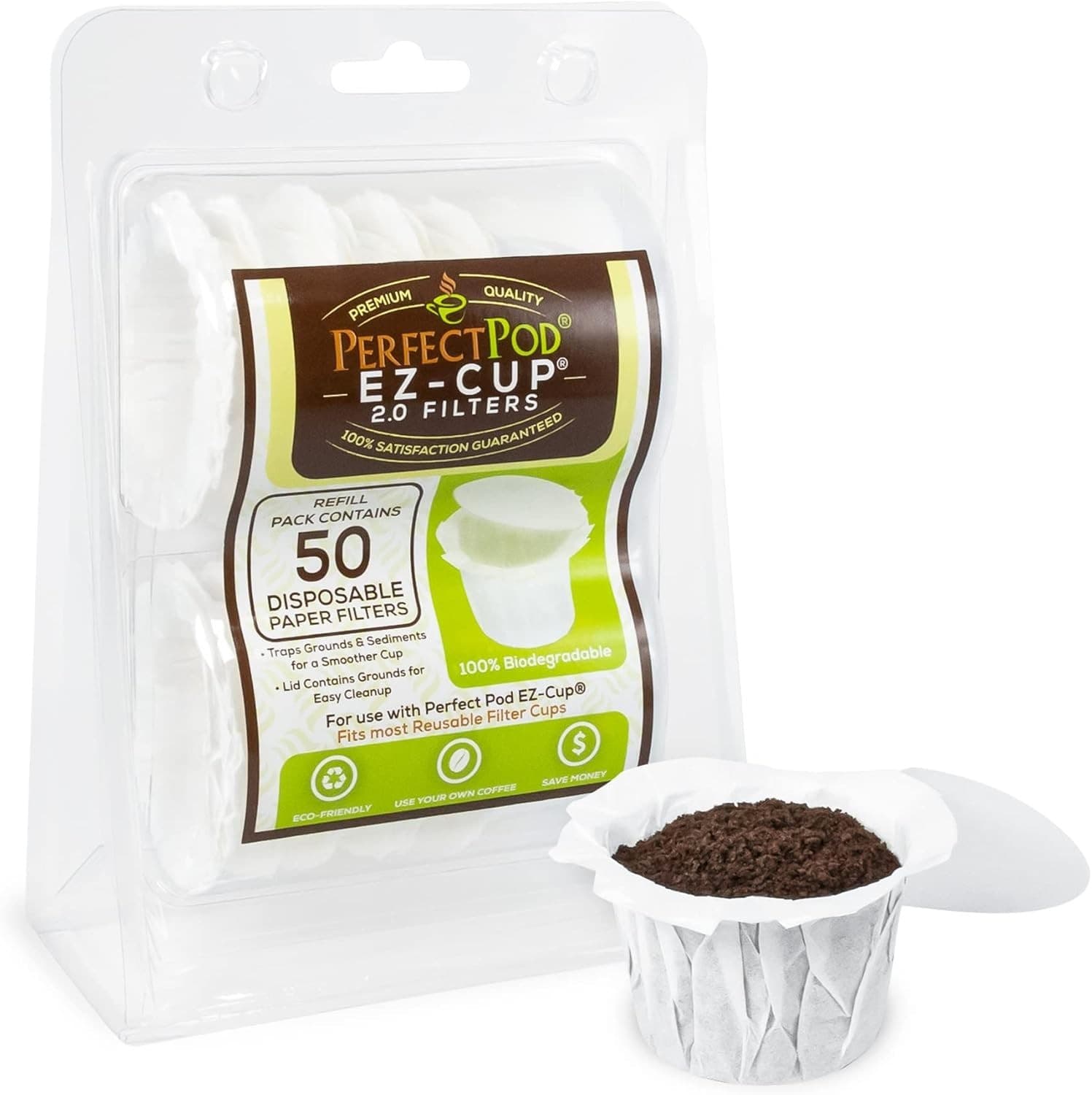 Perfect Pod EZ-Cup 2.0 Paper Filters Reusable K-Cup Liners 50ct (Pack of 6) 300 - Thumbnail 2