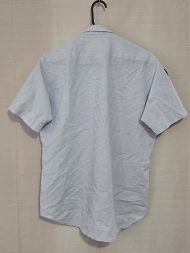 US Air Force JROTC Blue Dress Shirt Mens 16 Short Sleeve DLA Military Patch S29a - Thumbnail 4