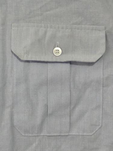 US Air Force JROTC Blue Dress Shirt Mens 16 Short Sleeve DLA Military Patch S29a - Thumbnail 3