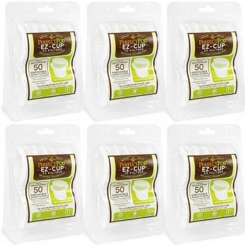 Perfect Pod EZ-Cup 2.0 Paper Filters Reusable K-Cup Liners 50ct (Pack of 6) 300