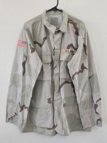 US Army DCU Desert Camo BDU Field Coat Jacket Large Long NSN: 8415-01-327-5314