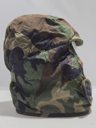 USGI M81 Woodland Camo Cold Weather BDU Helmet Liner Cap Pile Hat Size 7 3/4 - Thumbnail 2