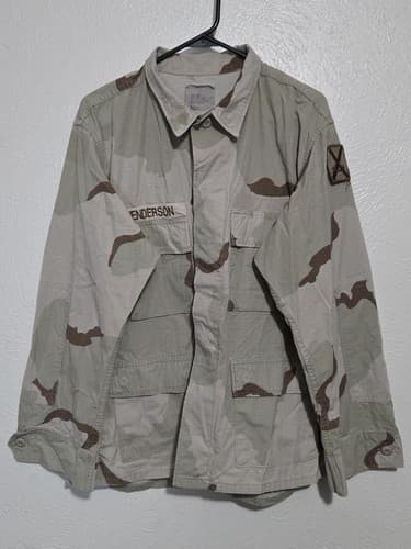 Vintage 1999 USGI DCU Jacket 3 Color Desert Camo LARGE SHORT NSN