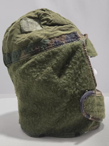 USGI M81 Woodland Camo Cold Weather BDU Helmet Liner Cap Pile Hat Size 7 3/4 - Thumbnail 7
