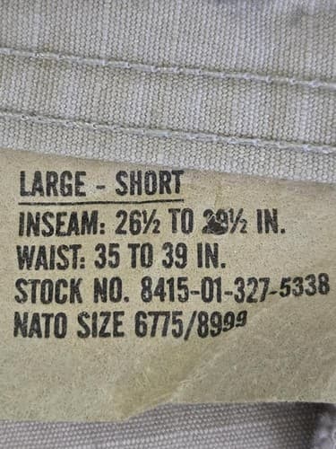 US Army DCU Desert Camo Cargo Pants Trousers LARGE SHORT NSN: 8415-01-327-5338 - Thumbnail 3
