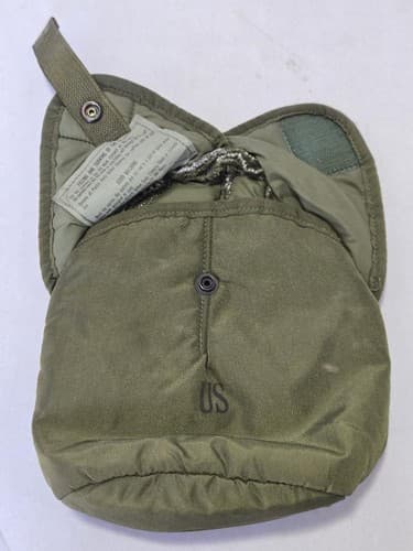 US Military Arctic Canteen Cover 1 QT Insulated OD Green Nylon Pouch #O59o - Thumbnail 3