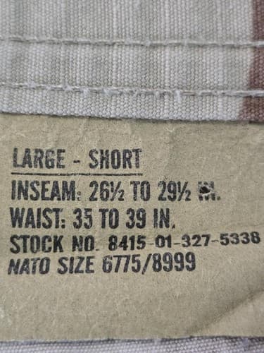 US Army DCU Desert Camo BDU Field Coat Jacket LARGE LONG NSN: 8415-01-327-5314 - Thumbnail 3