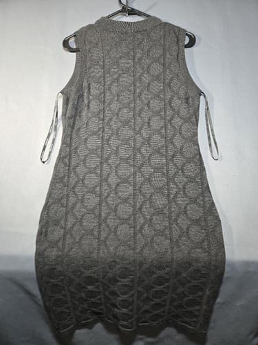 Calvin Klein Women's Gray Sleeveless Knit Sweater Dress Size Large Heathered - Thumbnail 2