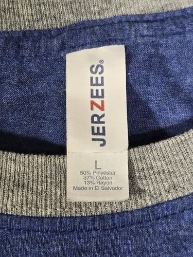 Jerzees Men's Heathered Blue Short Sleeve Pocket T-Shirt Size Large #S66j - Thumbnail 4