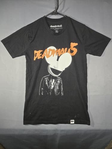 Deadmau5 Men's Black Short Sleeve Graphic T-Shirt Mau5head Logo Size Small #S11d