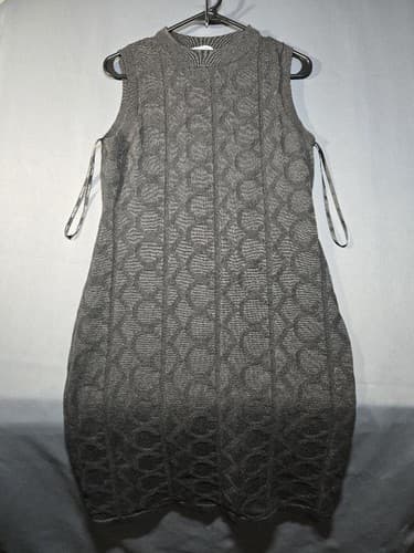 Calvin Klein Women's Gray Sleeveless Knit Sweater Dress Size Large Heathered