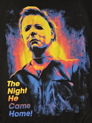 Halloween Men's Black Short Sleeve Graphic T-Shirt Spooky Pumpkin Size 2XL #S19h - Thumbnail 2