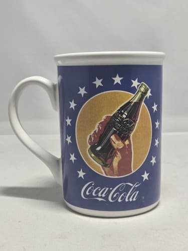 Coca-Cola Patriotic "Forever Coke" Coffee Mug 14oz Red White Blue Stars Stripes