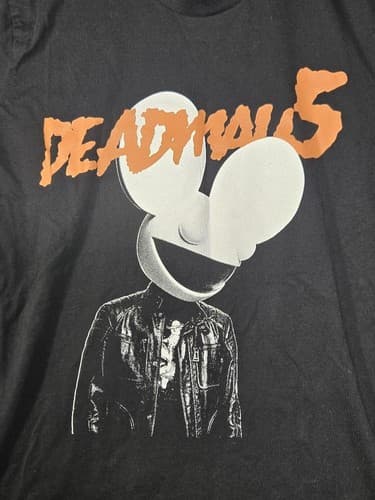 Deadmau5 Men's Black Short Sleeve Graphic T-Shirt Mau5head Logo Size Small #S11d - Thumbnail 2