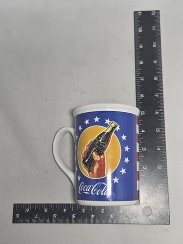Coca-Cola Patriotic "Forever Coke" Coffee Mug 14oz Red White Blue Stars Stripes - Thumbnail 5