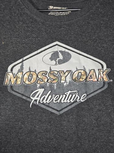 Mossy Oak Men's Short Sleeve Graphic T-Shirt Gray Camo Logo Size XL #S77m - Thumbnail 2