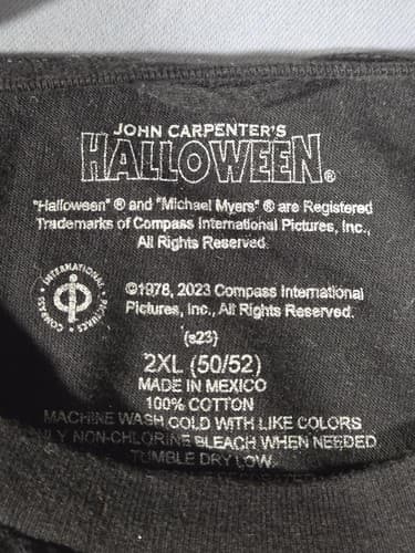 Halloween Men's Black Short Sleeve Graphic T-Shirt Spooky Pumpkin Size 2XL #S19h - Thumbnail 4
