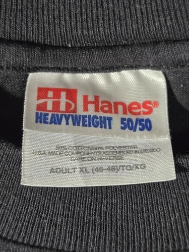 Hanes Heavyweight 50/50 Men's Short Sleeve T-Shirt Heather Gray Size XL #S88h - Thumbnail 5