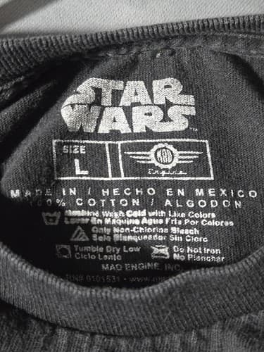 Star Wars Men's Black Short Sleeve Graphic T-Shirt Iconic Logo Men's Size L S44w - Thumbnail 4