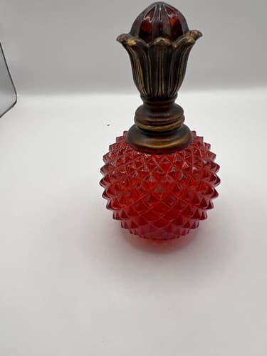 Ruby Red Fenton Glass style Sculpture Lucite Faux Bottle - Thumbnail 3