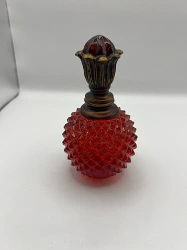 Ruby Red Fenton Glass style Sculpture Lucite Faux Bottle