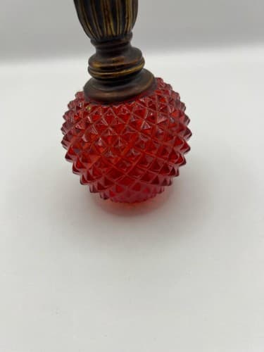 Ruby Red Fenton Glass style Sculpture Lucite Faux Bottle - Thumbnail 4