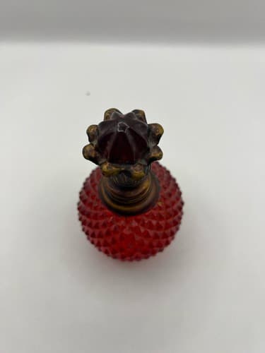 Ruby Red Fenton Glass style Sculpture Lucite Faux Bottle - Thumbnail 7