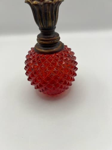 Ruby Red Fenton Glass style Sculpture Lucite Faux Bottle - Thumbnail 2