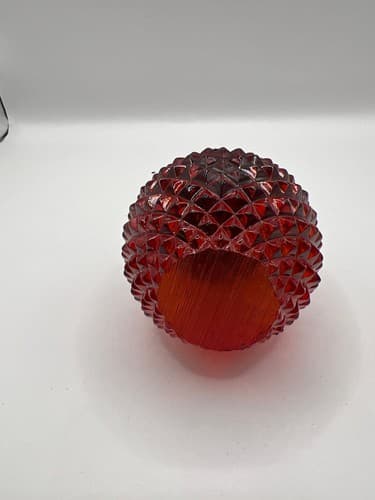 Ruby Red Fenton Glass style Sculpture Lucite Faux Bottle - Thumbnail 6
