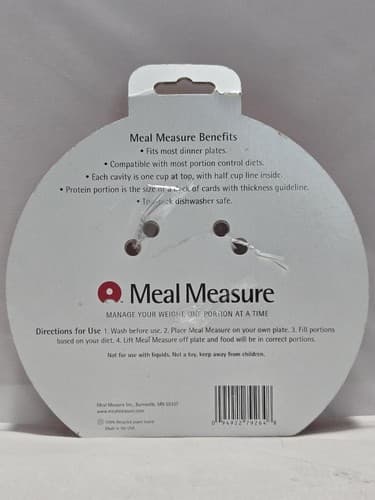 Meal Measure Portion Control Plate Container Weight Loss Diet Tool Red BPA Free - Thumbnail 2