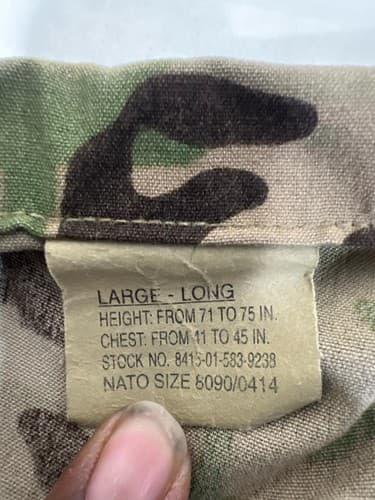 US Army A2CU Aircrew Multicam Jacket Large Long – Flame Resistant Combat Coat - Thumbnail 10
