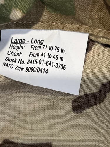 US Army A2CU Aircrew Multicam Jacket Large Long – Flame Resistant Combat Coat - Thumbnail 10
