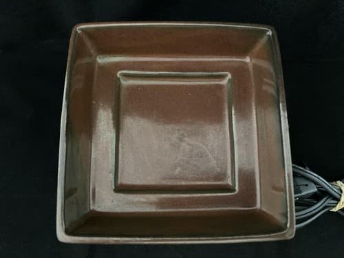 Scentsy “Faith” Replacement Warmer Dish – Brown Square Ceramic Tray #M54m - Thumbnail 6