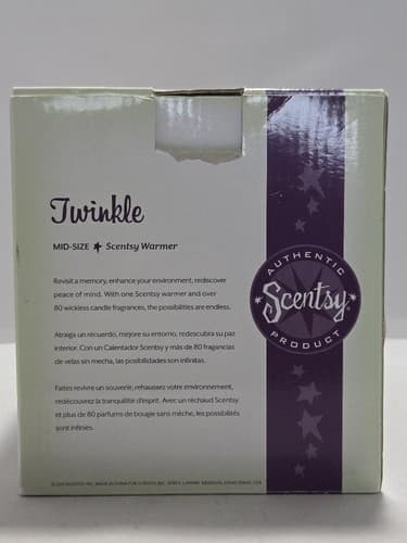 Scentsy Twinkle Mid-Size Warmer Base w/ Bulb – No Dish – Authentic Scentsy #M53m - Thumbnail 2