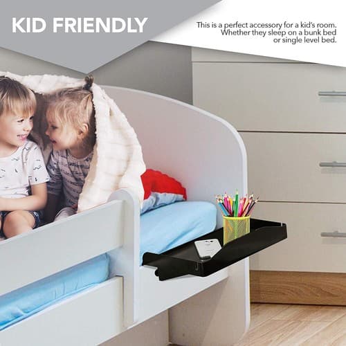 Modern Innovations Bedside Shelf, Clip On Nightstand Tray w/ Cord & Cup Holder - Thumbnail 6