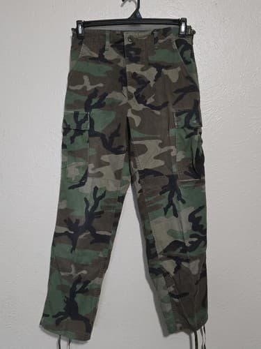 US Army BDU Woodland Pants Small Short Cargo Trousers NSN 8415-01-084-1788 #O40o