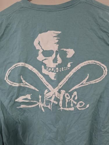 Salt Life Long Sleeve T-Shirt Mens Medium Graphic Logo Fishing Casual Tee S14s - Thumbnail 4
