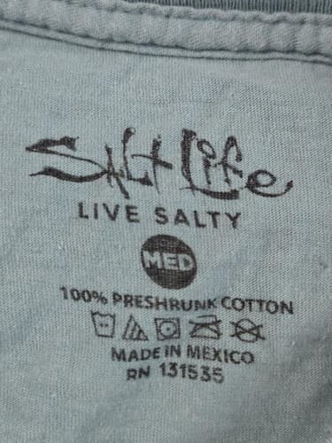 Salt Life Long Sleeve T-Shirt Mens Medium Graphic Logo Fishing Casual Tee S14s - Thumbnail 5