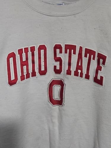 OHIO State Champion Long Sleeve T-Shirt Mens Small Grey Classic Script Logo - Thumbnail 2