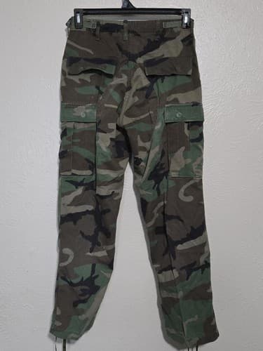 US Army BDU Woodland Pants Small Short Cargo Trousers NSN 8415-01-084-1788 #O40o - Thumbnail 2