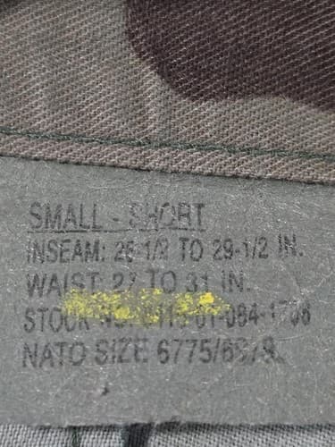 US Army BDU Woodland Pants Small Short Cargo Trousers NSN 8415-01-084-1788 #O40o - Thumbnail 3