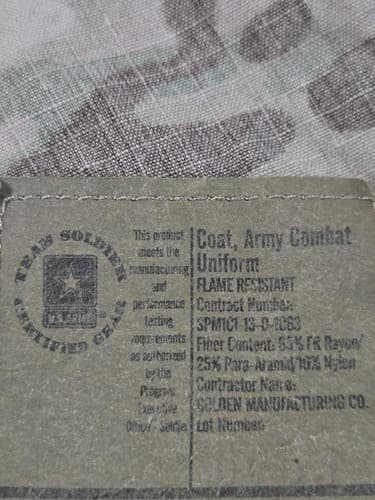 US Army FRACU Multicam Jacket Medium Short Flame Resistant OCP NSN - Thumbnail 8