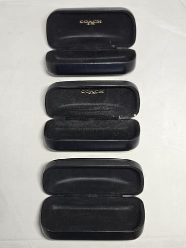 Lot of 3 Coach Eyewear Cases Black Hard Shell Protective Covers #R59r - Thumbnail 2