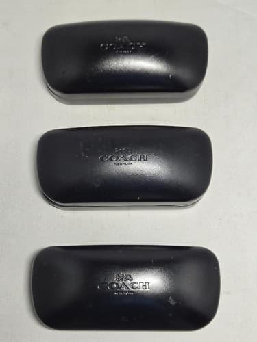 Lot of 3 Coach Eyewear Cases Black Hard Shell Protective Covers #R59r