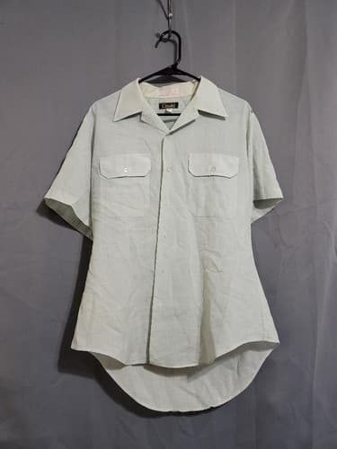 Vintage Military women Shirt Short Sleeve Green 415 Flying Cross Size: 16 1/2