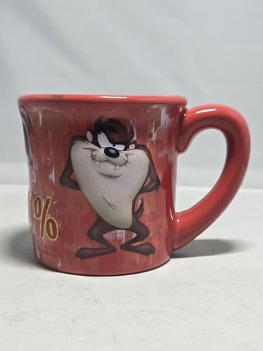 Vintage Looney Tunes Taz 3D Raised Ceramic Coffee Mug Tasmanian Devil #R63r - Thumbnail 2