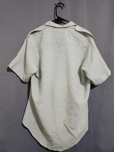 Vintage Military women Shirt Short Sleeve Green 415 Flying Cross Size: 16 1/2 - Thumbnail 3