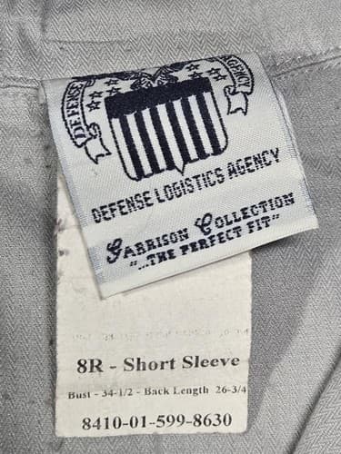 Defense Logistics Agency Gray Military Uniform Shirt Women's 8R Short Sleeve #M4 - Thumbnail 7