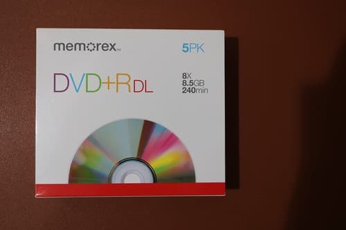 Memorex 05835 DVD+R DL Dual Layer 8.5GB 8x Recordable Discs 5 Pack