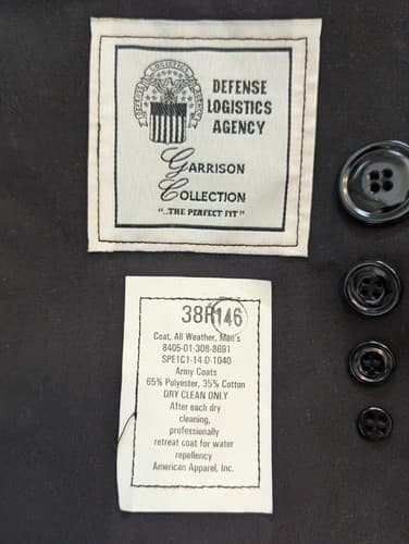 USGI DLA Garrison Collection All Weather Trench W/ LINER 8405013068691 38R #24z - Thumbnail 4
